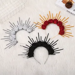 Goddess Halo Crown Sunburst Spiked Headband Women's Halloween Wedding Photoshoot Accessories