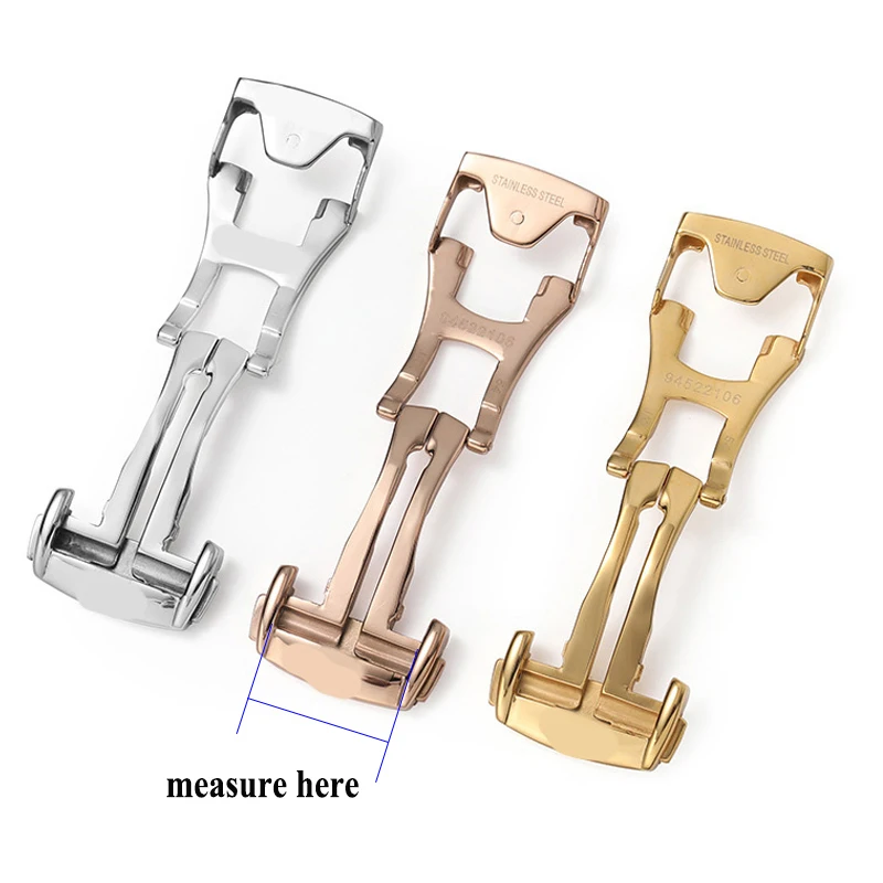 Stainless Steel Deployment Clasp for Omega Leather/Rubber Watch Band Accessories 16mm 18mm 20mm Folding Buckle Rose Gold Silver