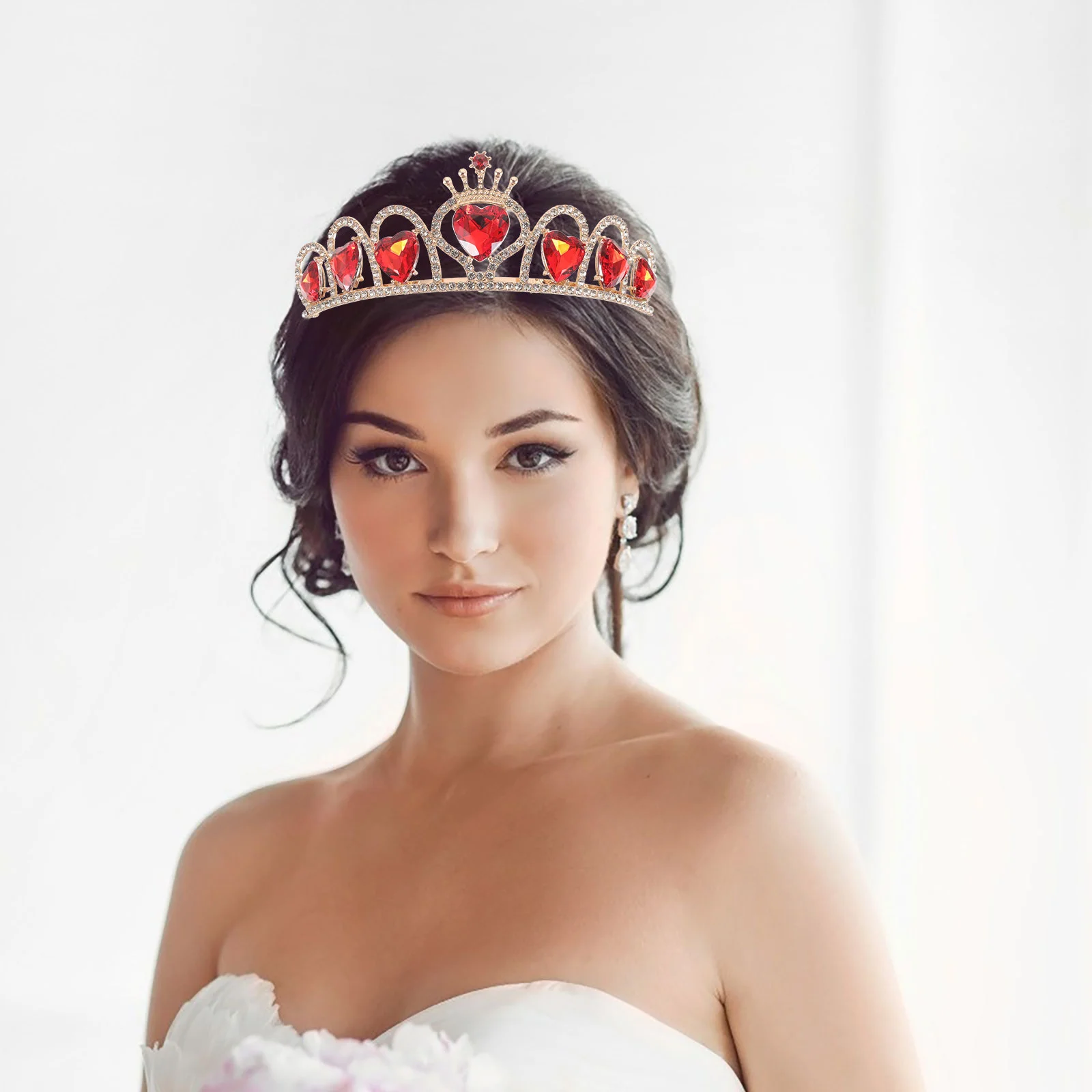 

Elegant Bridal Crown Rhinestones Hearts Tiara Wedding Hair Accessory Heart Crown Headband Bride Headdress Wedding Hair Accessory