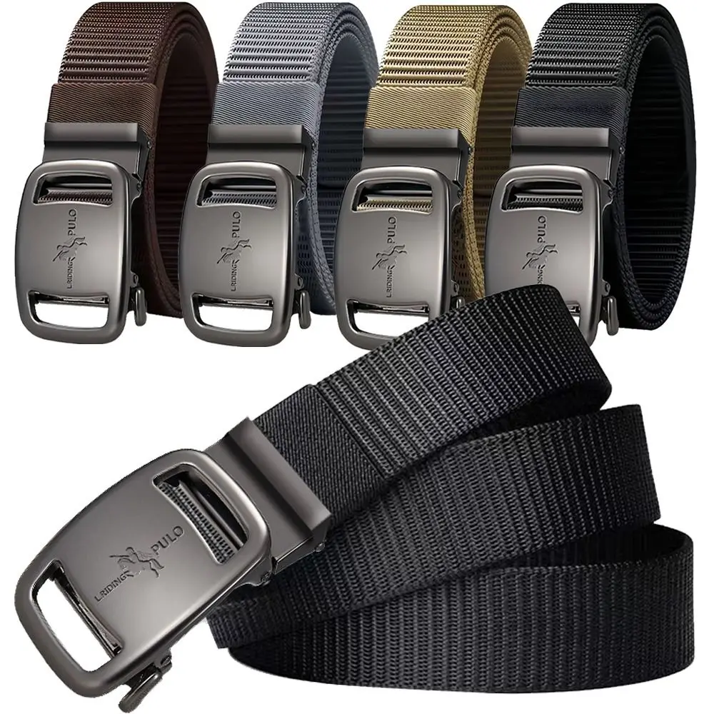 Luxury Brand Nylon Braided Belt Fashion Business Casual Simple Wild Style Automatic Buckle Waistband Weave Waist Band