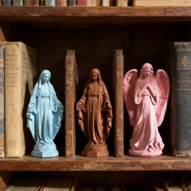 QX2E Silicone Praying Girl Mould For Candle Making Projects And Soap Crafting