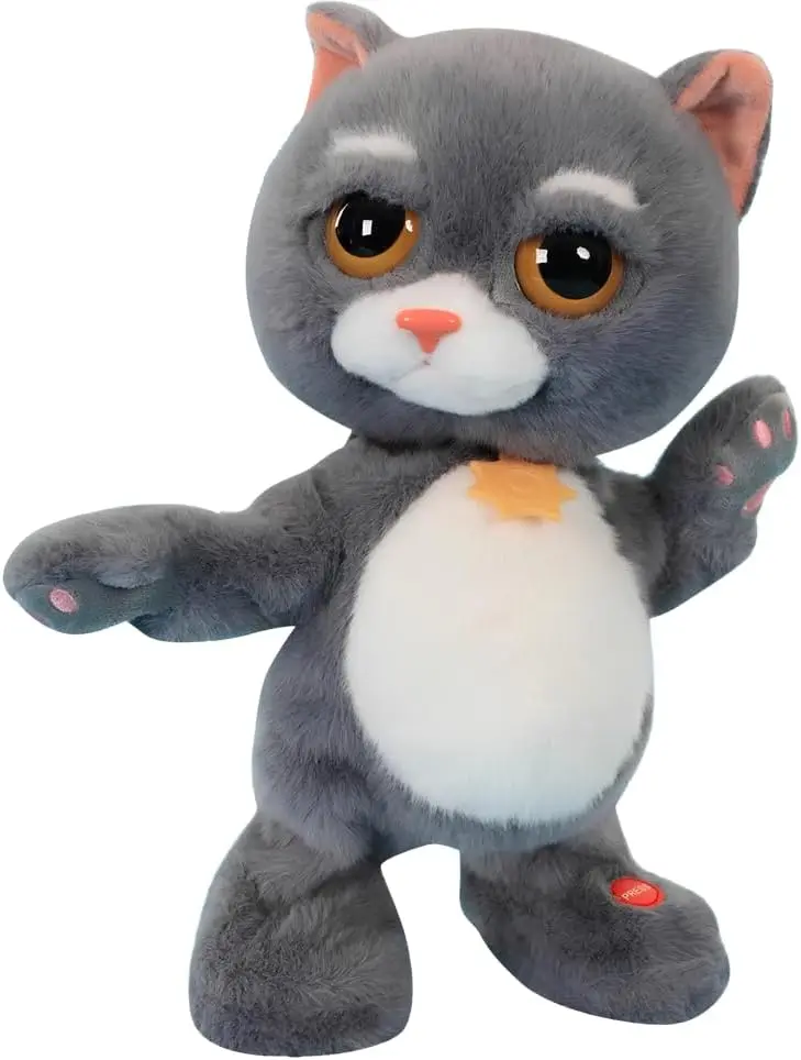 

Interactive Dancing Cat Plush Toy Repeats & Sings, Educational Gift for Toddlers