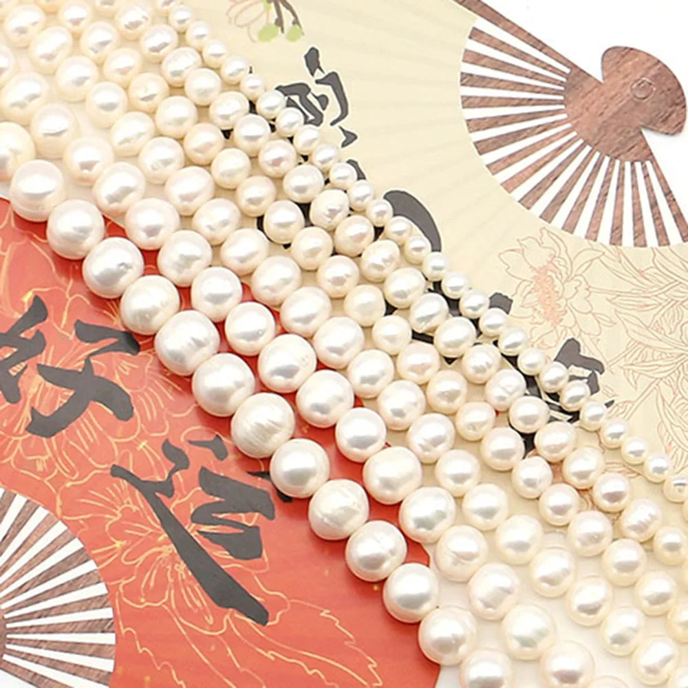 

Natural Freshwater Pearl Irregular Round Straight Hole Loose Bead for Jewelry Making Handmade DIY Bracelet Necklace Accessories