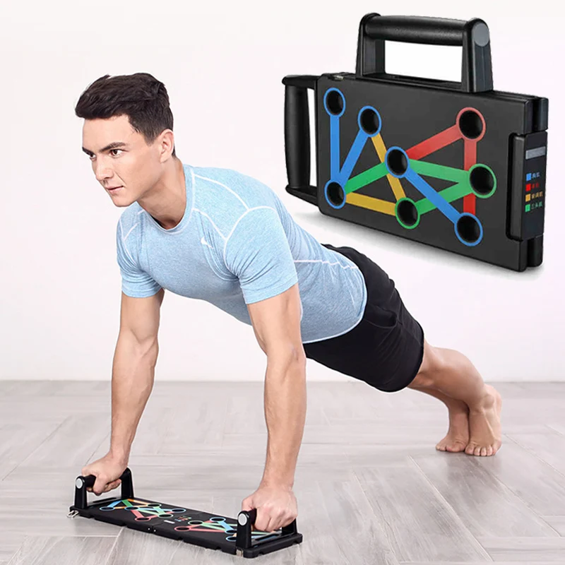 Soportes de flexiones ABS portátiles plegables, bastidor de tablero, pecho, brazo, gimnasio en casa, barra de ejercicio de fuerza muscular