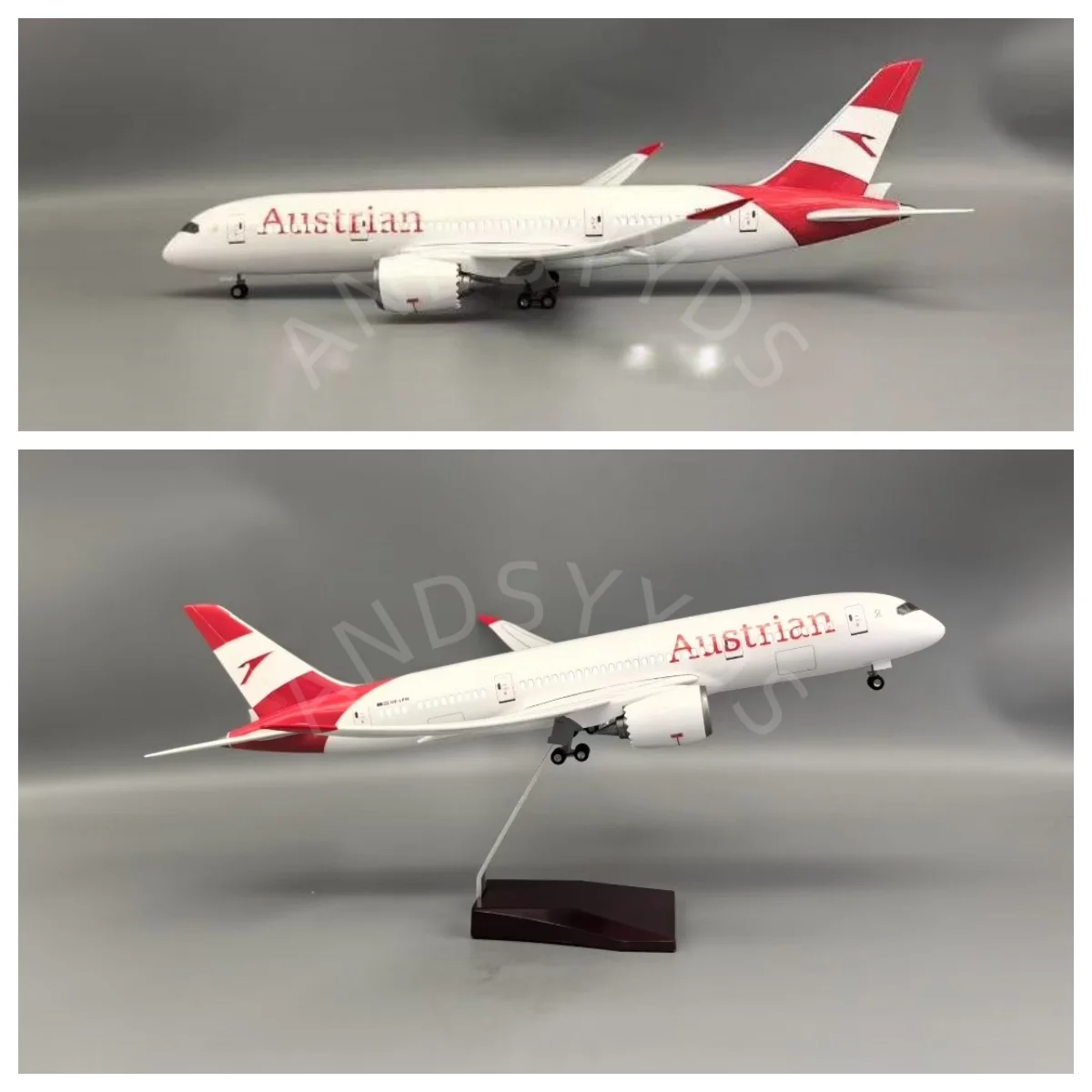 

47CM Model Aircraft 787 Austrian Airlines B787 Resin Miniature Airplane Model With Wheel Landing Gear Home Decoration