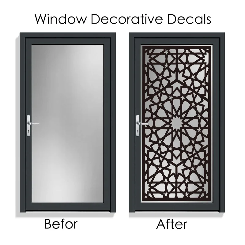 Transform Your Space with Decorative Window Decal Doors Window Sticker Removable Islamic Patterns Home Decoration Murals Q077