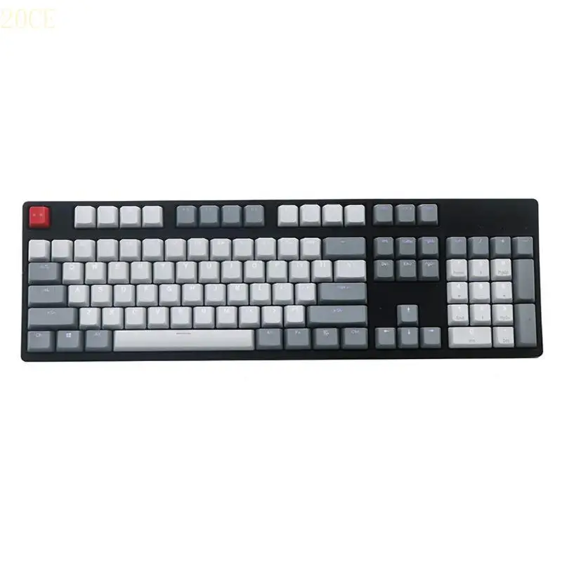 

20CE Vintage OEM Thick PBT Shot Backlit RGB Keycaps Gray White Red Mix