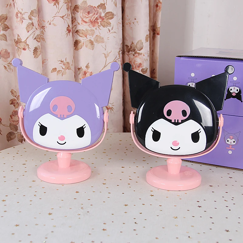 Kuromi-Espejo de mesa para niños, tocador de escritorio, maquillaje, estudiante, chica, anime, regalo de cumpleaños, Corea