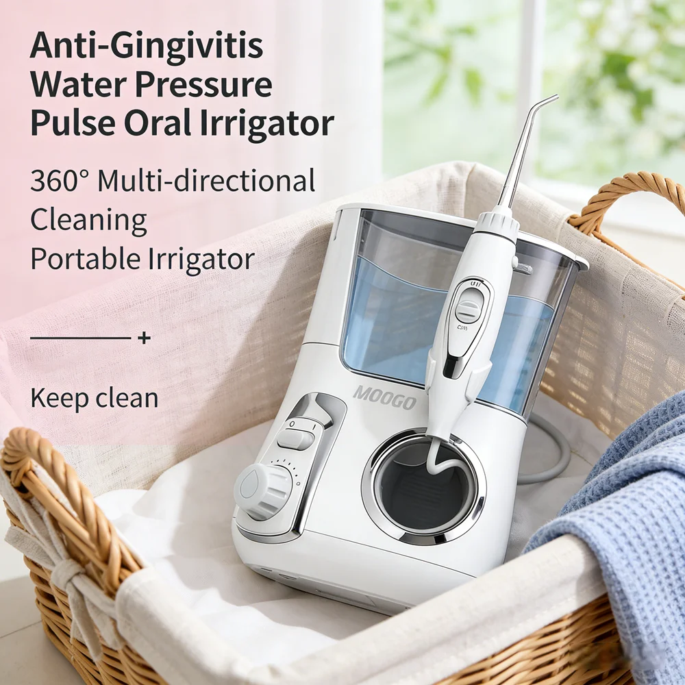 

Электрический настольный ирригатор для полости рта с 10 режимами и 5 насадками, мощный водный флоссер для домашнего ухода за зубами