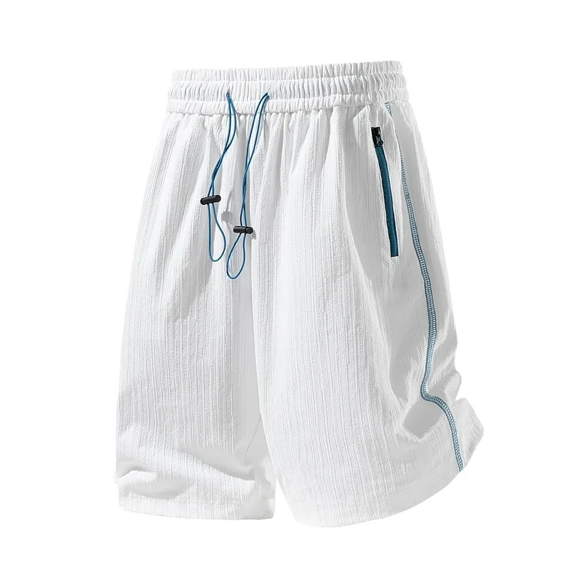 

Mens Casual Shorts Jorts Summer Ice Silk Breathable Loose Five Inch Hem Solid Color Streetwear
