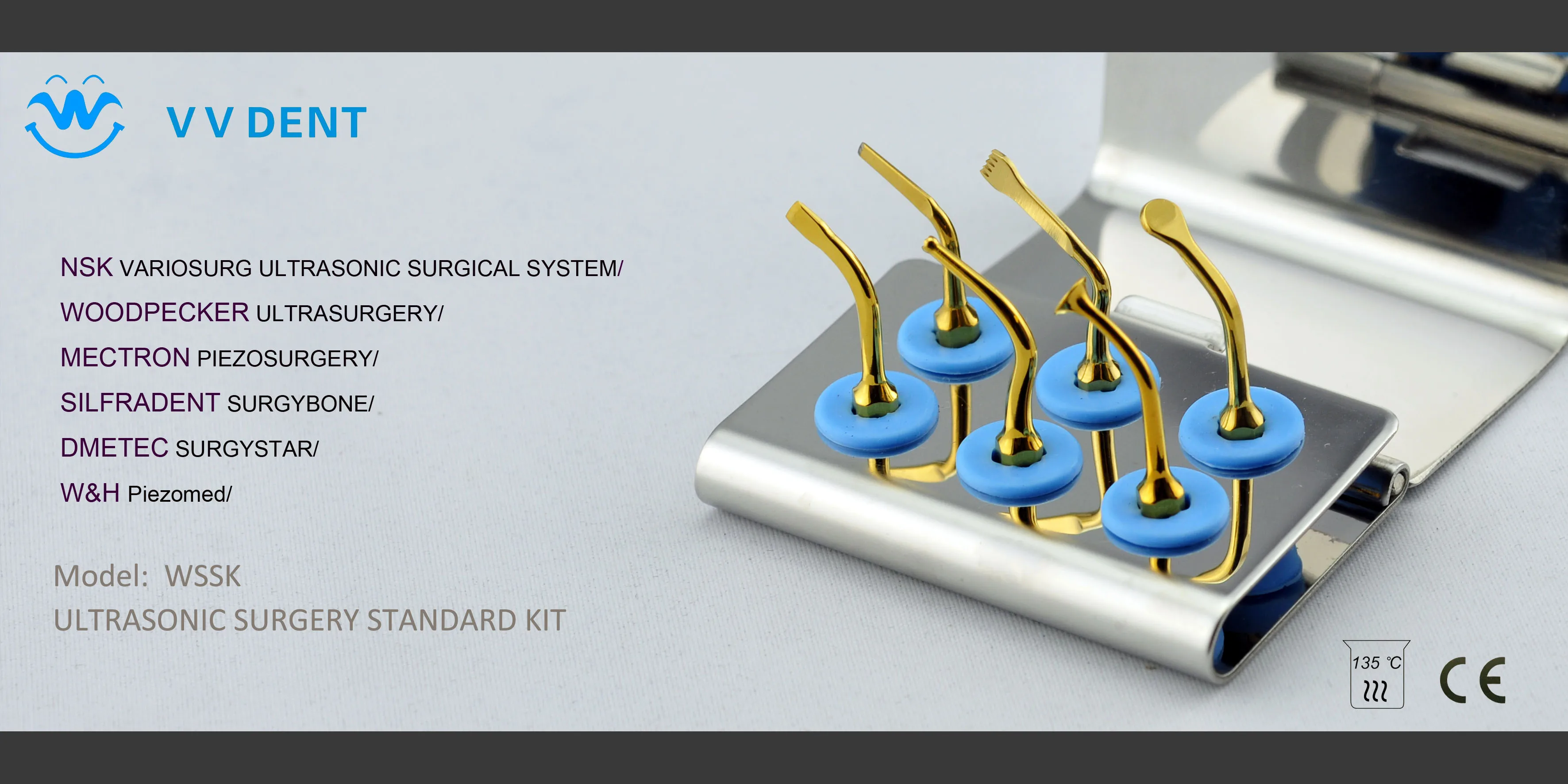 VVDental Piezosurgery Tips Kit Premium Ultraschall-Zahneinsätze mit gehärteter Metallstruktur für Woodpecker Mectron Einheiten Werkzeuge – Detail 5