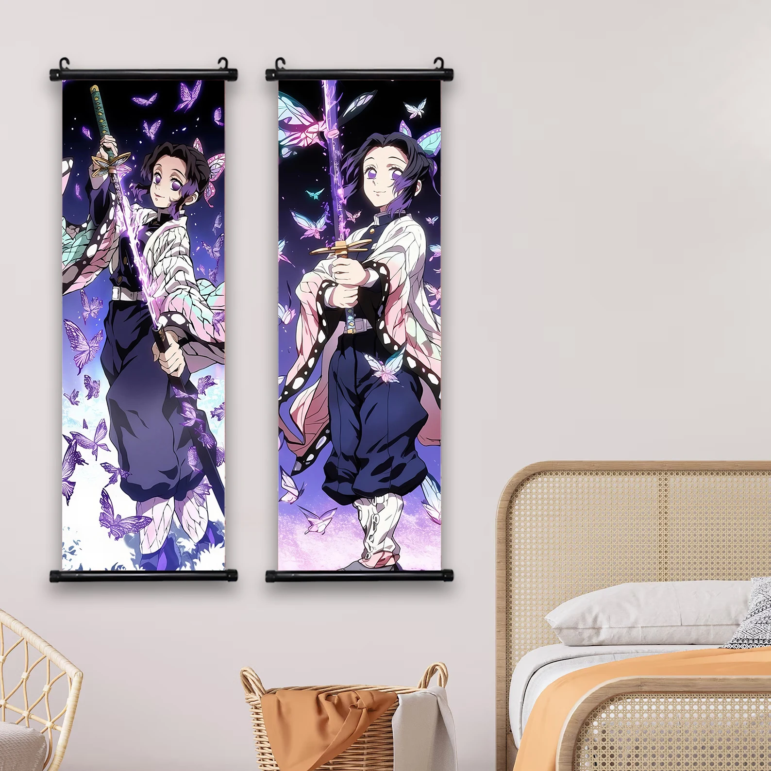 HD Demon Slayer Scroll แขวนผนัง Art ของขวัญตกแต่งบ้านห้องนอนห้องนั่งเล่นตกแต่งผ้าใบพิมพ์เด็กญี่ปุ่นอะนิเมะงานศิลปะ