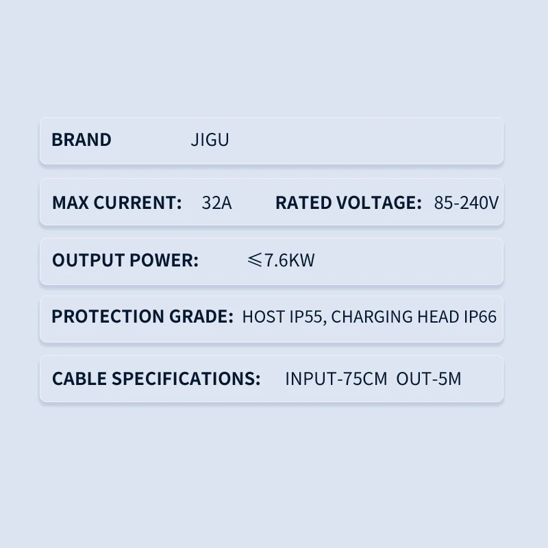 JIGU 1-phase 7kw 32A Type 2 محطة شحن السيارة الكهربائية 3-phase 11KW 22KW شاحن EV WIFI بلوتوث Wallbox شاحن سيارة #6