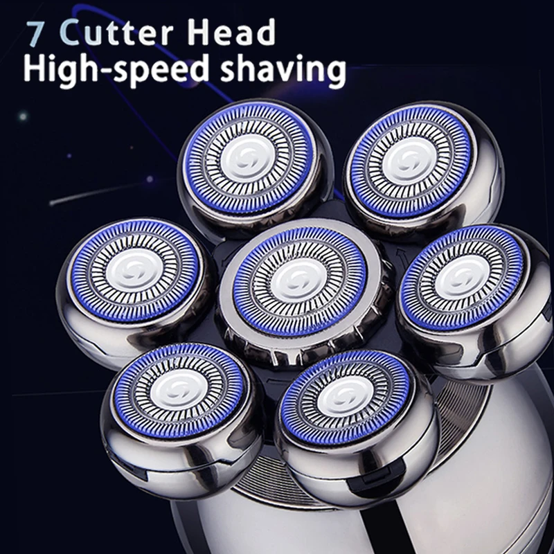 7D Electric Shaver Beard Hair Trimmer For Men Floating Cutter Head Base Charging Electric Shaver Waterproof Beard Clipper Shaver