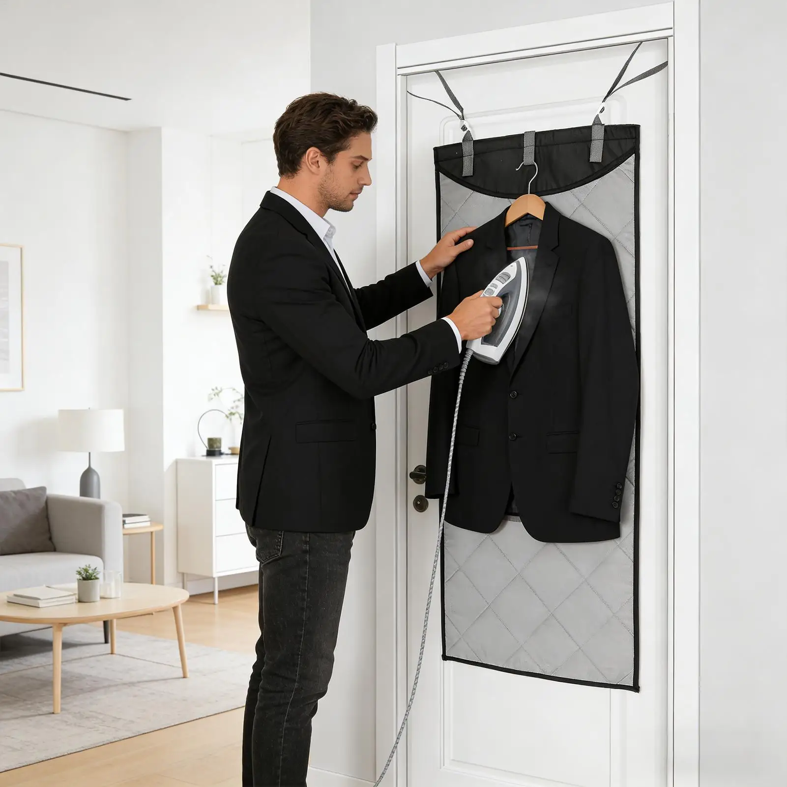 

Vertical Steaming Mat Vertical Clothes Ironing Tool Space-Saving Small Space Door Steaming Station For Frequent Travelers