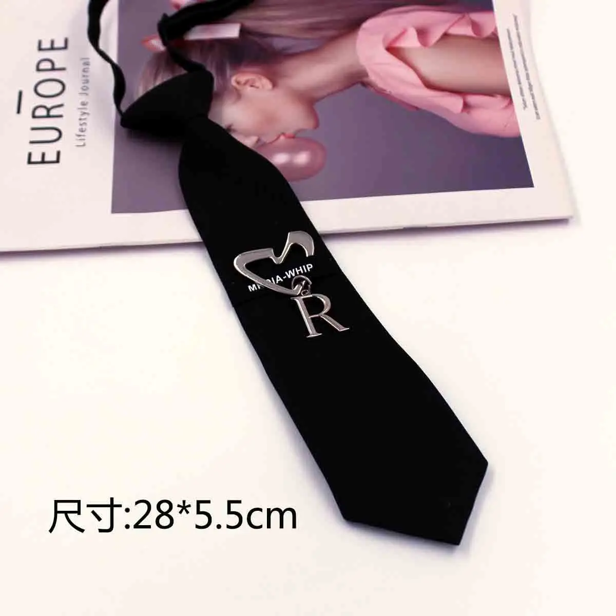 Japanese children's JK tie, women's trend, elastic without tie, metal diamond bow tie, shirt, college style tie decoration