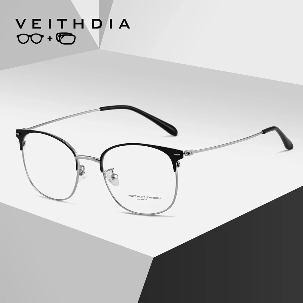 

VEITHDIA персонализированные фотохромные анти-синие лучи для близорукости, прогрессивные мужские компьютерные очки по рецепту, оправа для женщин P1001