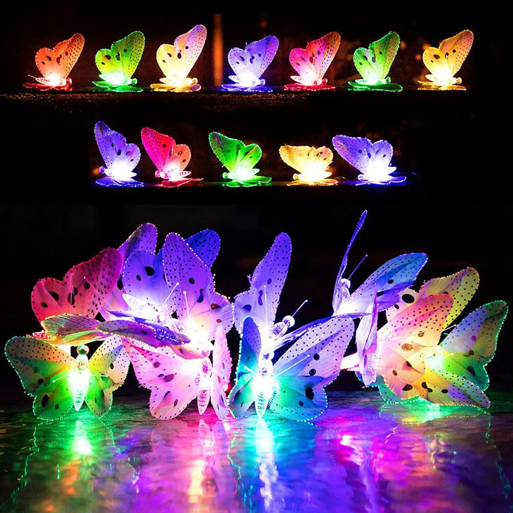 LED Fiber Optic Light String 4 6M Fairy Lights Decorative Solar Powered Party Decoration Outdoor Holiday Garden