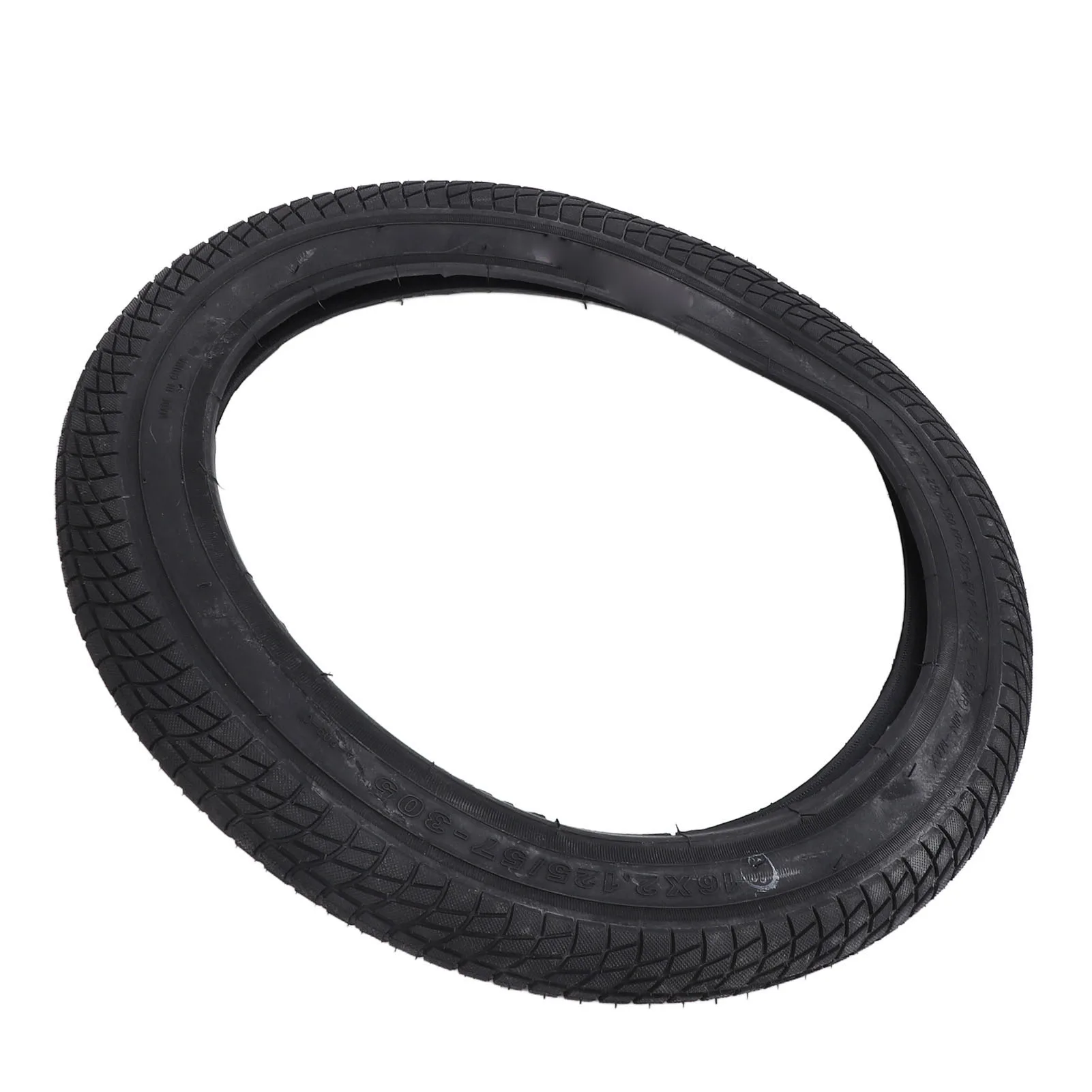 16 X 2.125/57‑305 Bike Outer Tire Rubber Enhance Traction Folding Bike Replacement Outer Tire Superb Grip