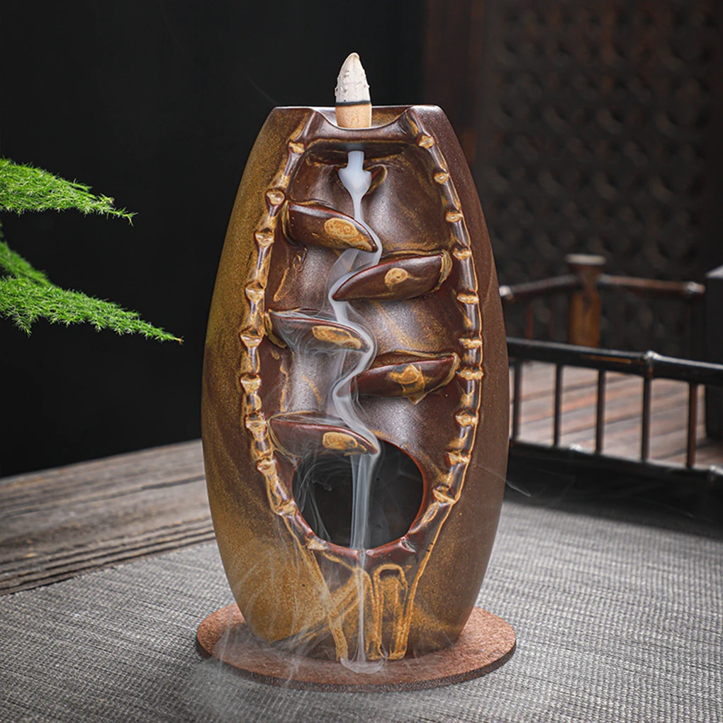 Stylish Backflow Incense Burner - For Zen Meditation And Relaxation Relaxing Ceramics Widely Used