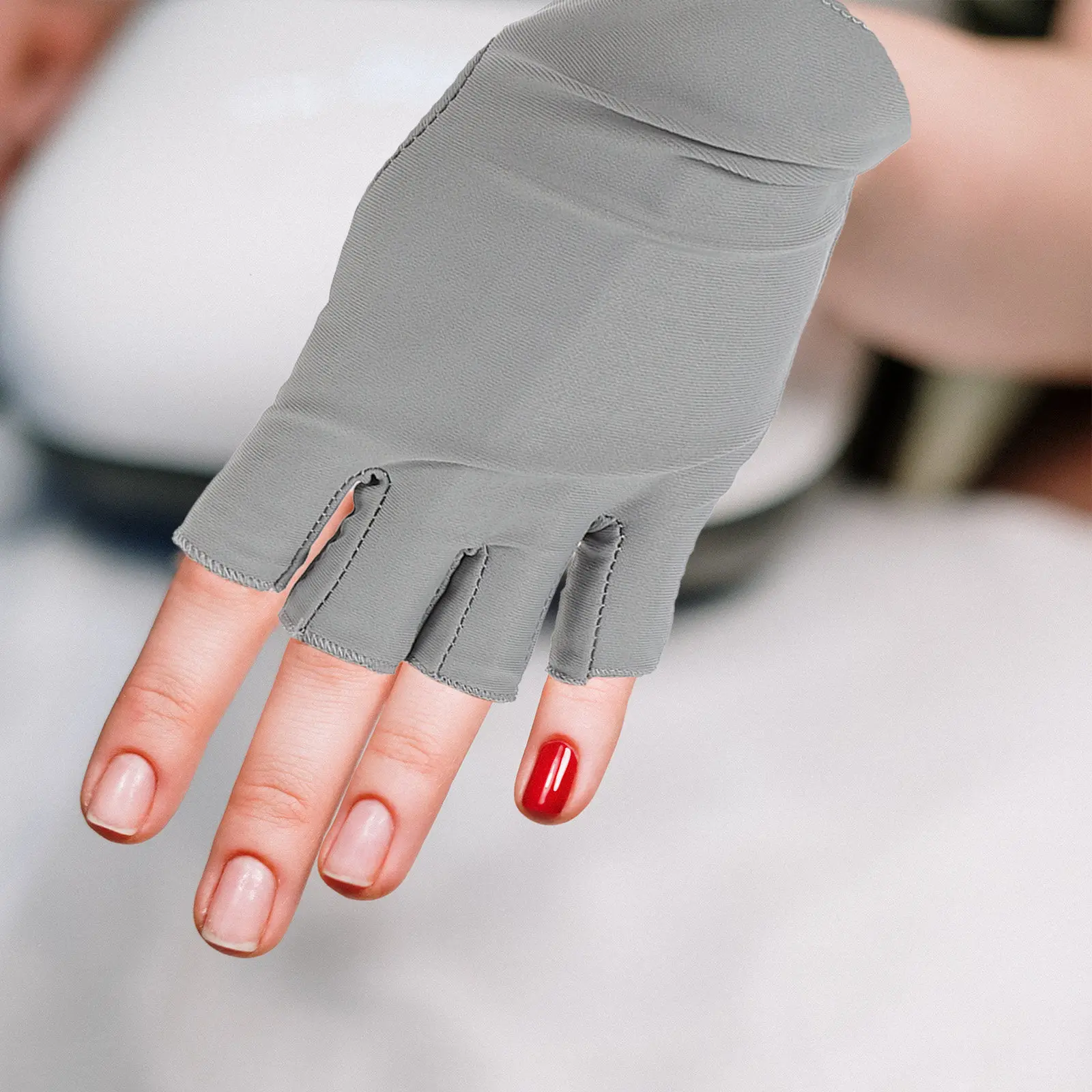 

4Pairs Uv Protection Manicure Gloves Spandex Comfortable Breathable Nail Art Accessory Sunshade Gloves for Fishing Camping