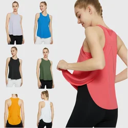 Yoga T Shirts Women Sports Tank Crop Top Gym Sleeveless Fitness Female Sportswear Cycling Running Workout Joggings Clothing Pink