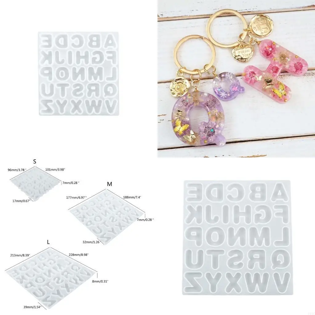 195C Letters Shaped Silicone Keychain Molds Silicone Material Hand-Making Accessories