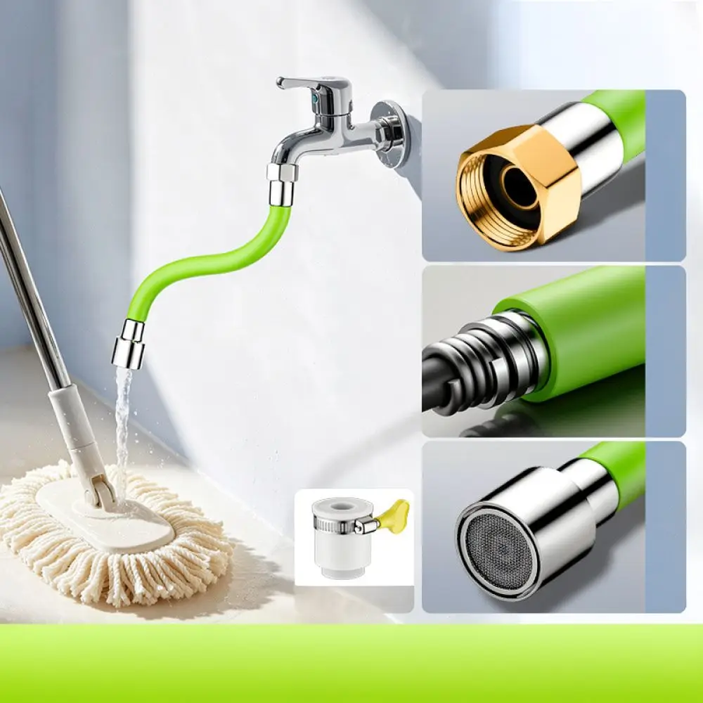 360 Rotating Kitchen Faucet Sprayer Attachment Flexible Stainless Steel Extender Anti Splash Water Saving Pipe Tool