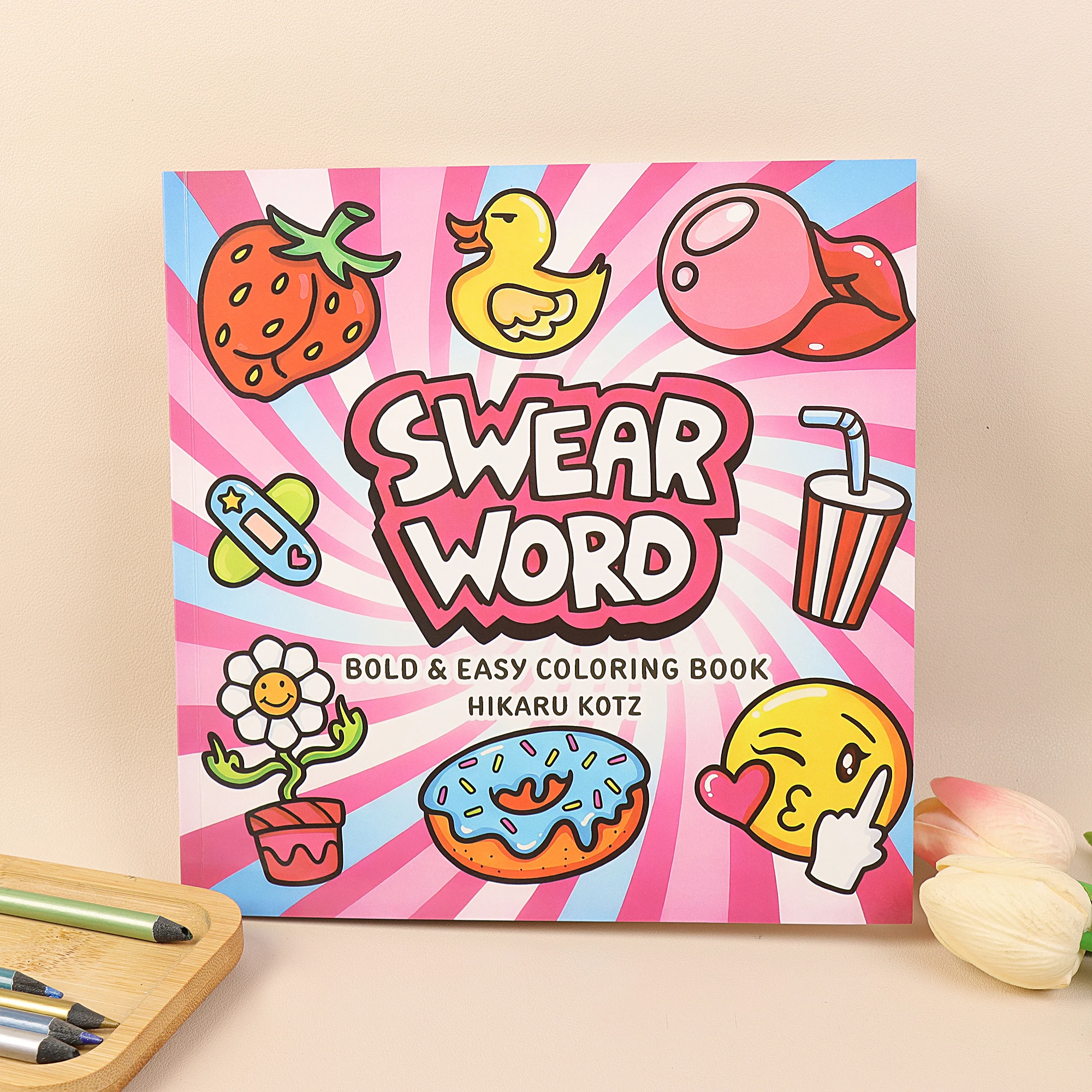 Bold and Easy Coloring Book for Adults Featuring Groovy & Funny Designs for Relaxation