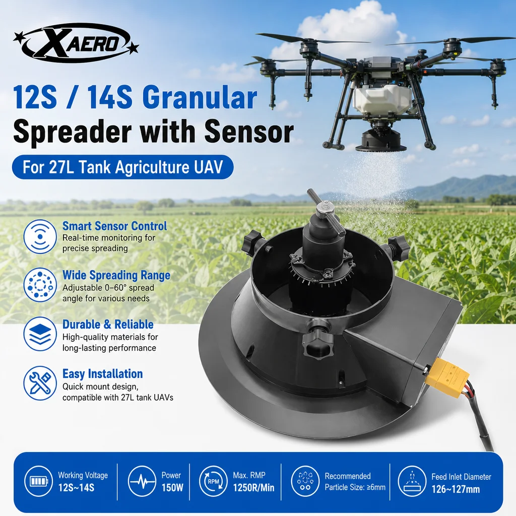 XAERO 12S 14S Granular Spreader with Sensor Seed Fertilizer for 27L Tank Agriculture UAV