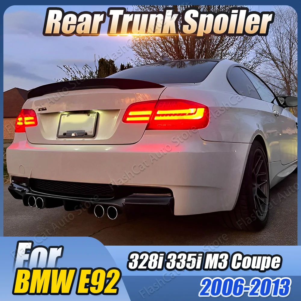 자동차 리어 루프 트렁크 스포일러 테일 윙 바디 키트, BMW E92 M 퍼포먼스 MP 스타일 320i 320d 325i 330Xi 330Xd 335Xi M3 쿠페