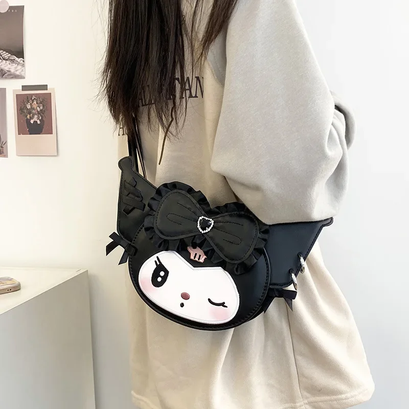 Sanrio Kuromi Purse Handbag Cartoon My Melody Mini Crossbody Bag Pu Leather Messenger Bag For Women Girls Cute Shoulder Bag Gift