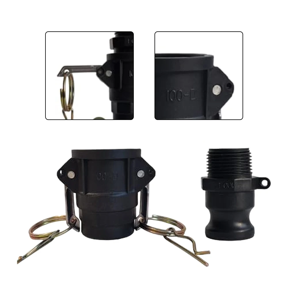 Cam Lock Fittings Polypropylene Type D & F 2Sets Hose Fitting Kit for Industrial Use with High Working Pressure