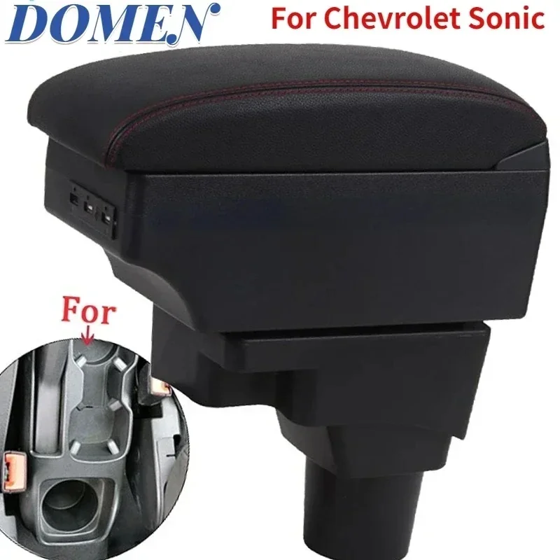 New luxury For Chevrolet Sonic Armrest Box For Chevrolet Aveo Sonic Car Armrest Car Retrofit parts Interior Storage Auto parts