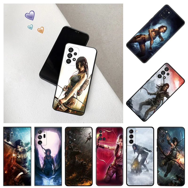 Phone Case For Samsung S24 Plus S23 FE S22 S21 S9 S20 S10 Lite Galaxy Note20 Ultra Tomb Raider Camera Protective Cover