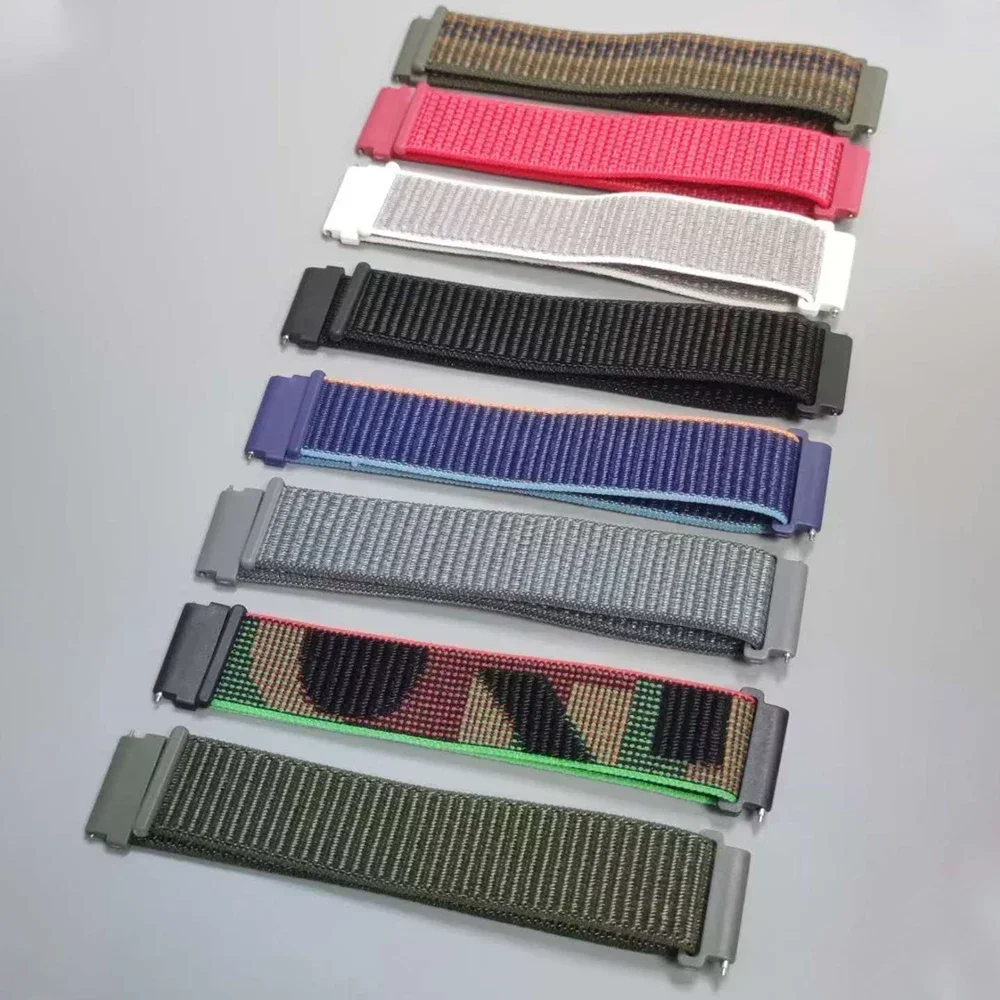 TicWatch Pro 3 Ultra E3 E2 S2 Pro X GTW 2021、Huawei Watch GT 5/4/3/2 Pro用ナイロンループストラップ、20mm/22mmブレスレット/時計バンド