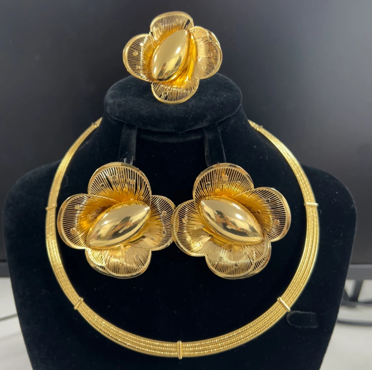 YM Parure Collier Boucles d'Oreilles Bague Bracelet 3