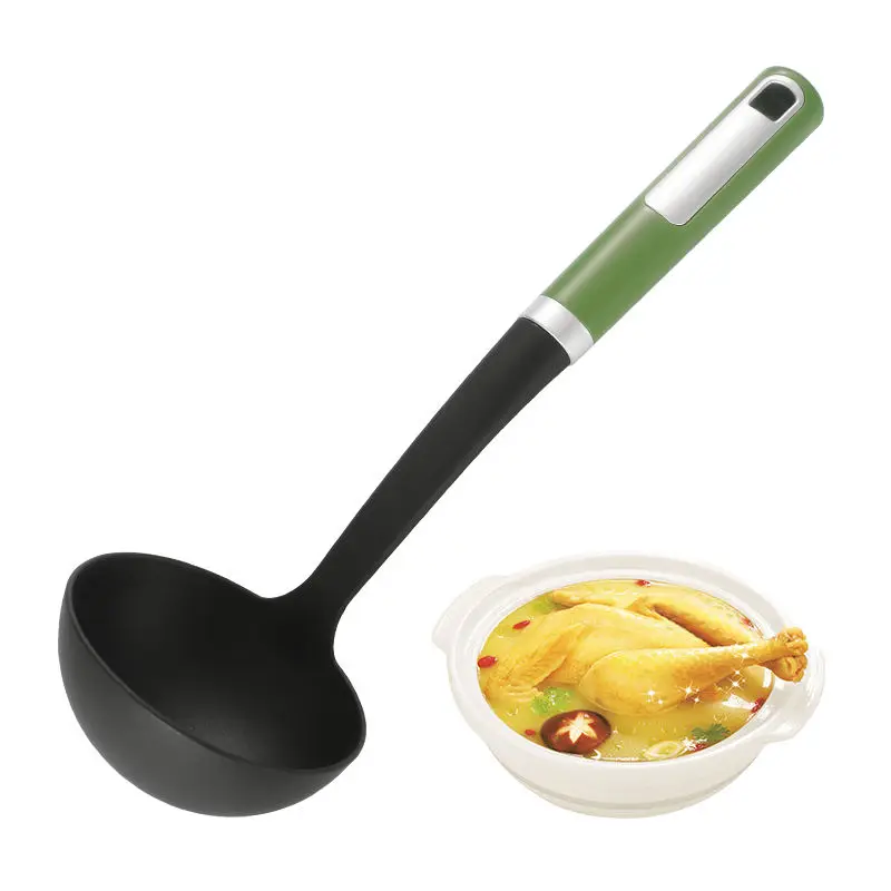 Cucharón de plástico de nailon para cocinar y servir, cuchara para salsa, sopa, ensalada