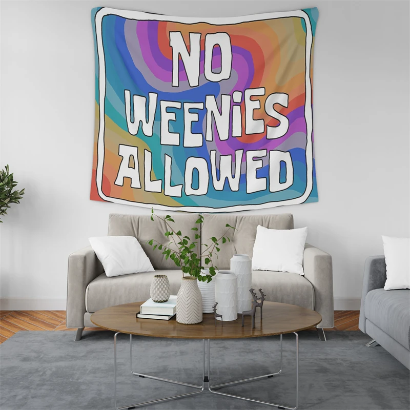 Gaslight Gatekeep Girlboss No Weenies Allowed Tapestry Wall Hanging Art for Bedroom Living Room Decor College Dorm Party