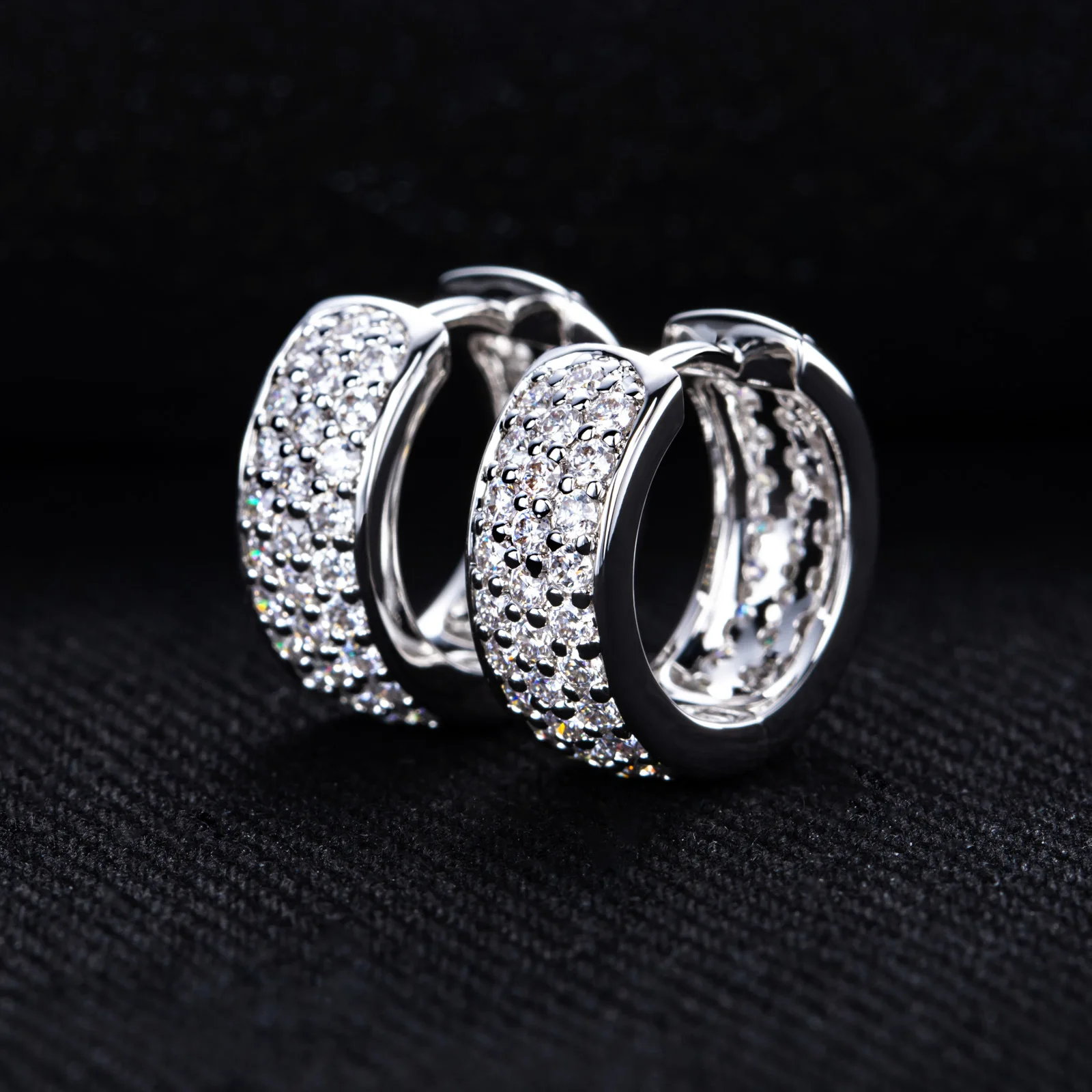 Halaile S925 فضة/وردي/ذهبي مويسانيتي صف وأقراط للرجال والنساء تألق غرامة مجوهرات ضوء الموضة الفاخرة