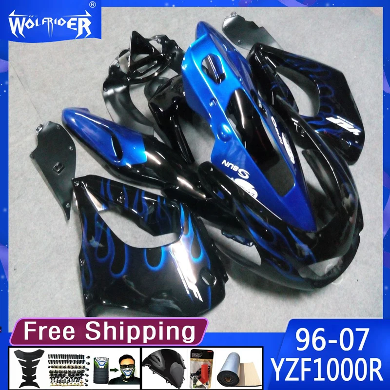 

motorcycle ABS plastic fairing for YZF1000R 1996-2007 YZF1000R 96-07 Motorbike blue Black fairing Manufacturer Customize cover