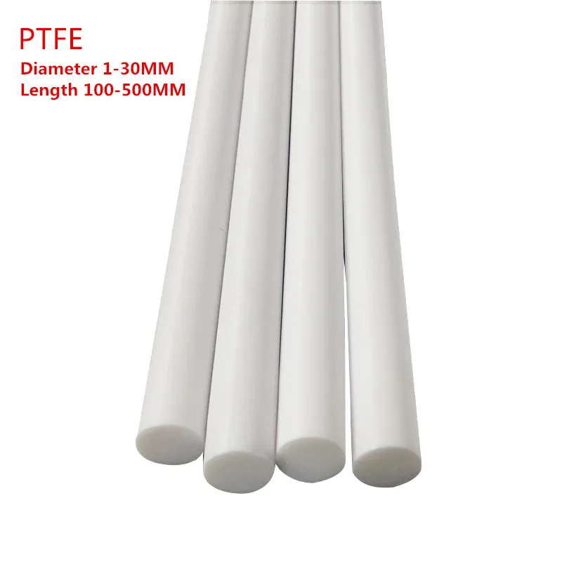 Diameter1-40MM 1PC PTFE Stick Polyte Trafluoroetylene Rod Polytef Bar Solid White Rod