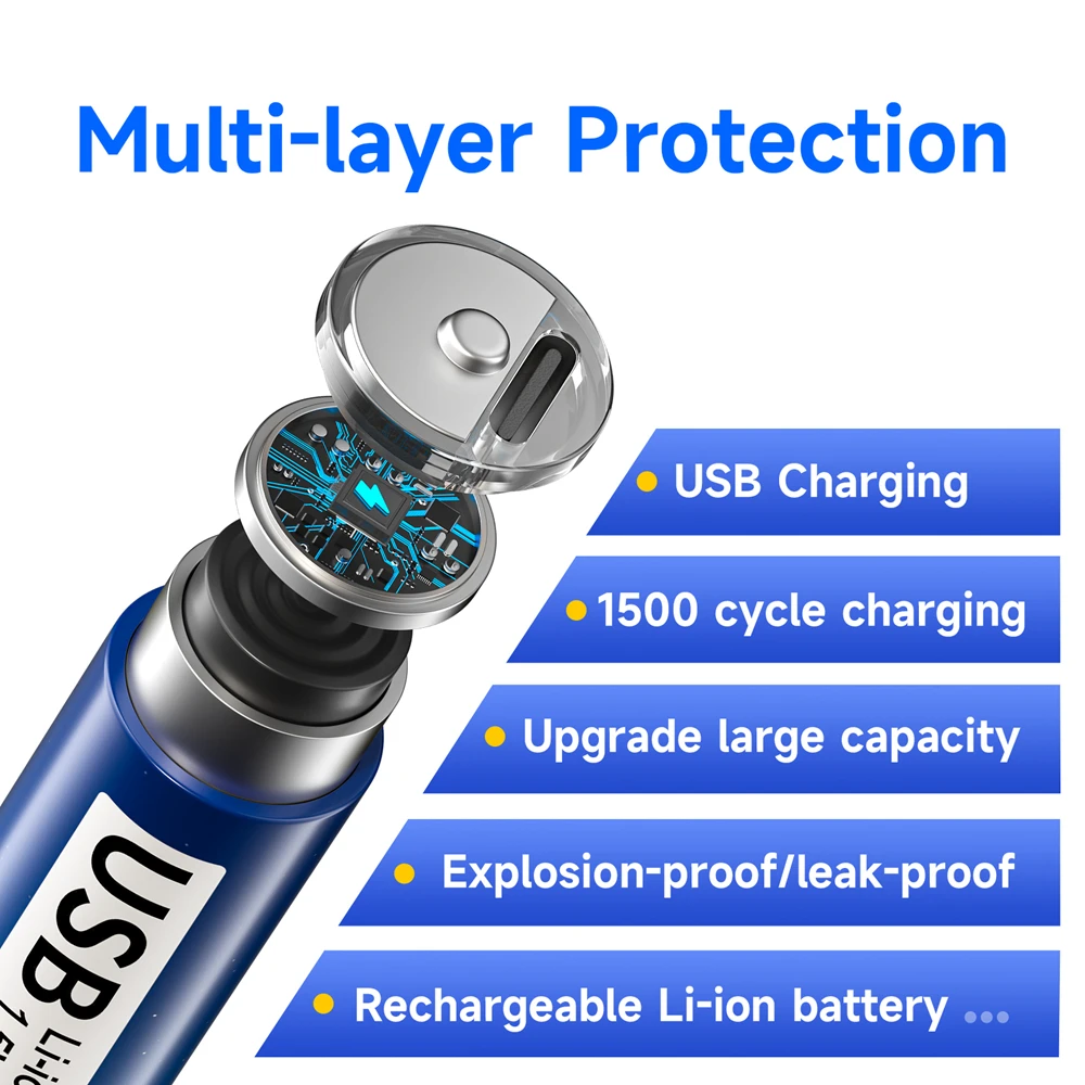 PALO 1.5V USB AA akumulator litowo-jonowy litowo-jonowy litowo-polimerowy AA typu C USB Batteri 2A AA do klawiatura z myszką