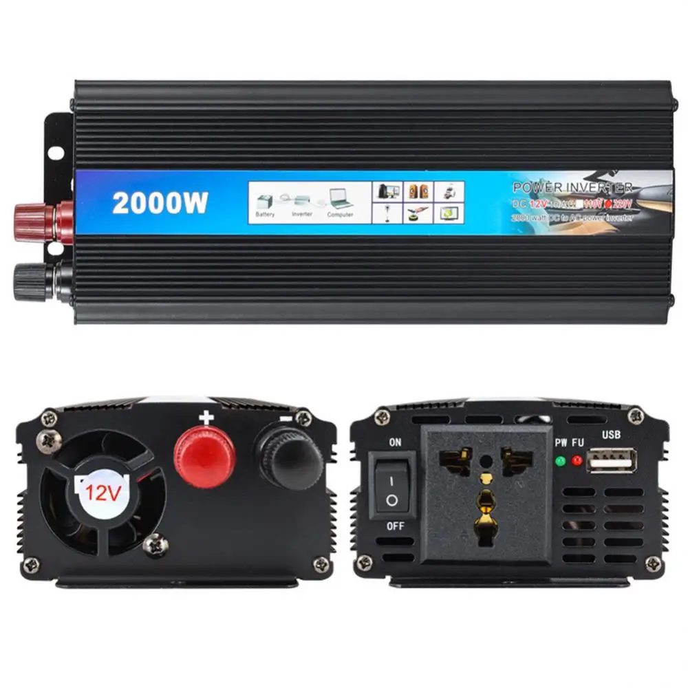 

Car Inverter 12V 220V Power Inverter DC To 12V To 220V Car Voltage Converter with USB Charger for Phone Tablet