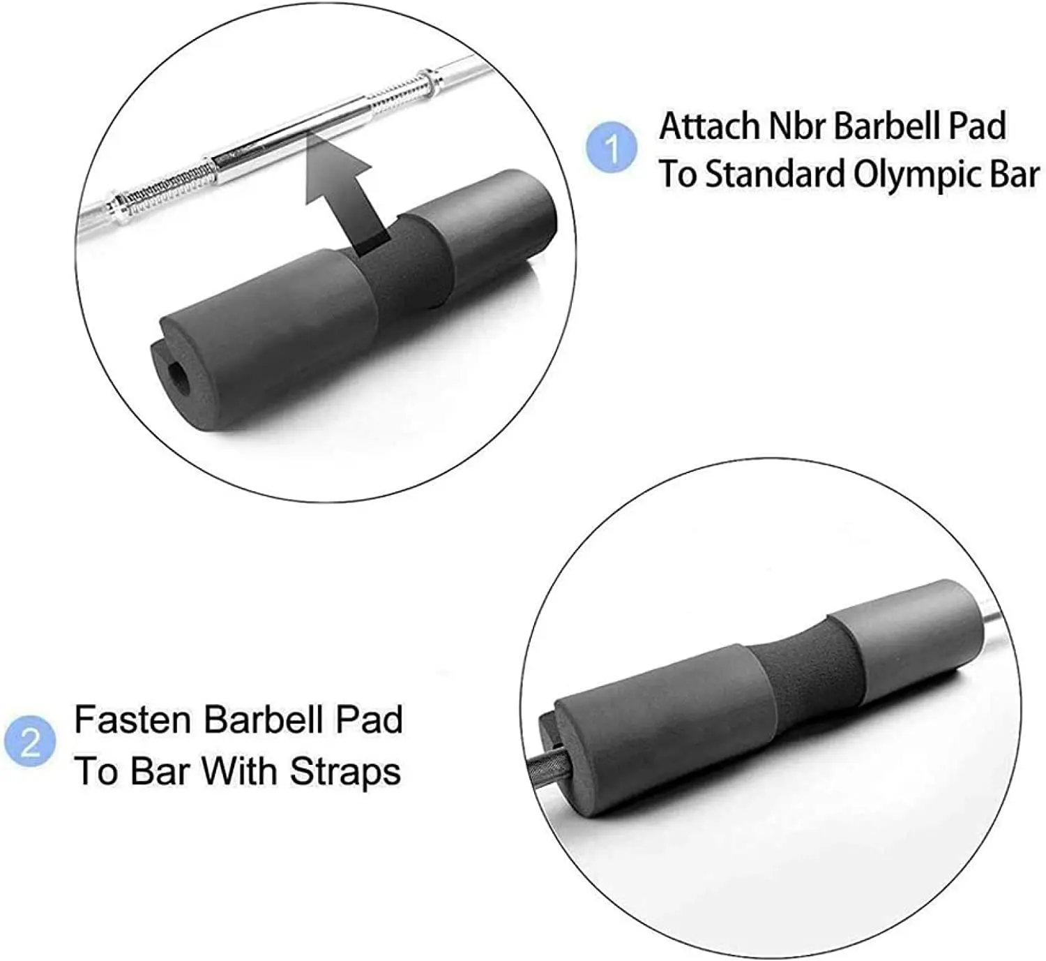 แผ่นรองบาร์เบลพร้อมสายรัด แผ่นรองยกน้ำหนัก
