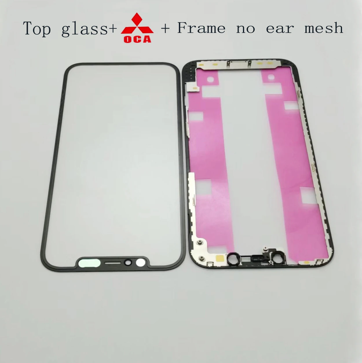 10 STKS Gelamineerd OCA Front Screen Touch LCD Display Buitenste Glazen Frame Oor Mesh Voor iPhone X XS Max XR 11 Pro 12 13 15 Plus