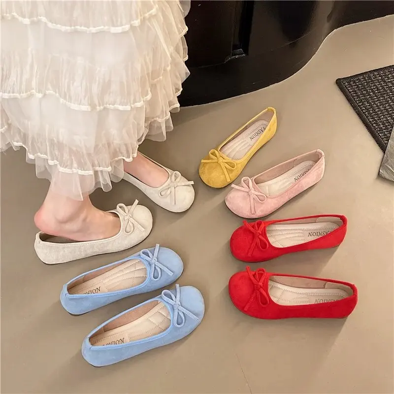 

Women's Flat Ballet Flats Mary Jane Shoes Cute Style Rubber Sole Anti-Slip Gentle Daily Wear Summer New Arrival Bean Shoes
