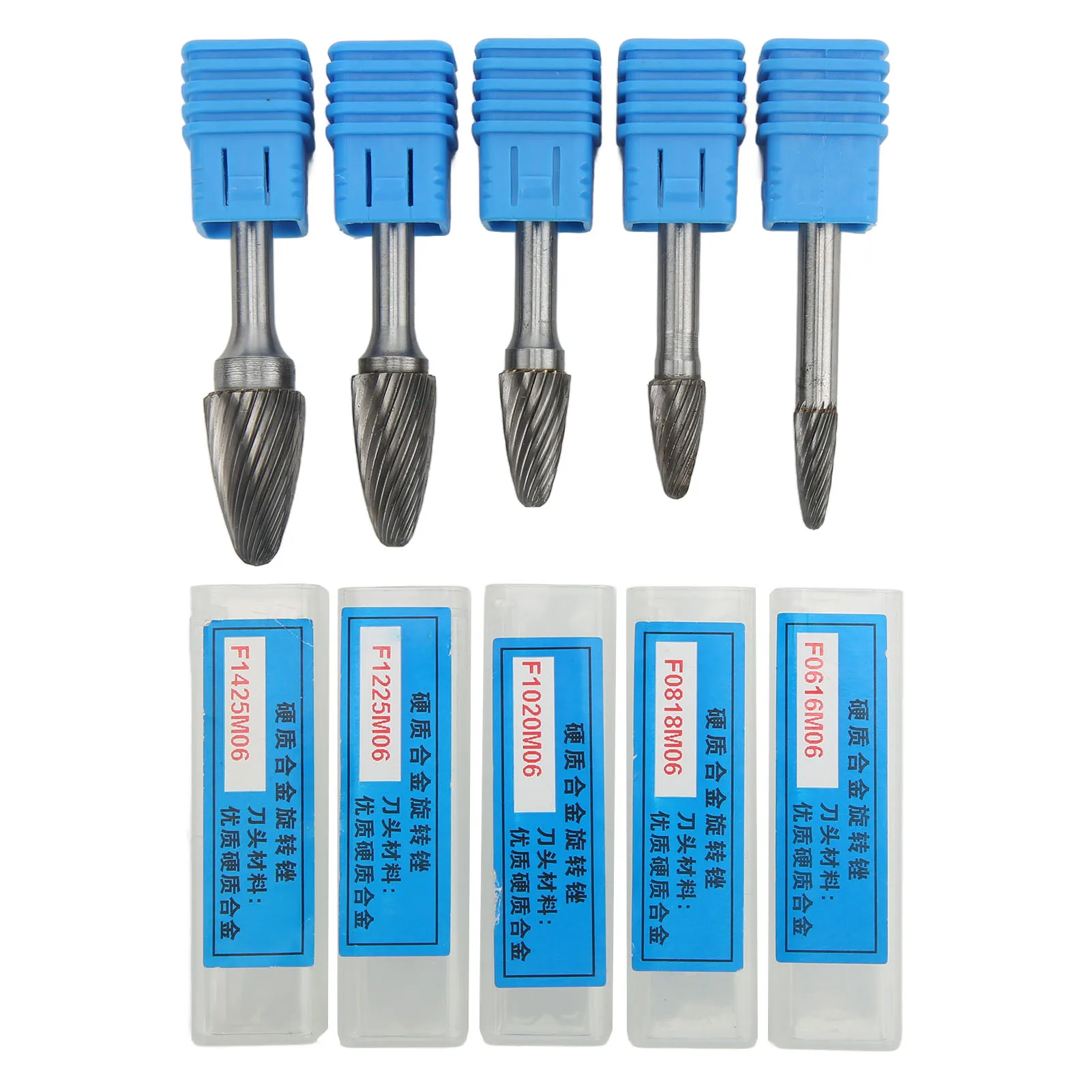 

5pcs Carbide Burrs Single Cut Rotary File with 6mm/0.24in Shank for Engraving Polishing Drilling