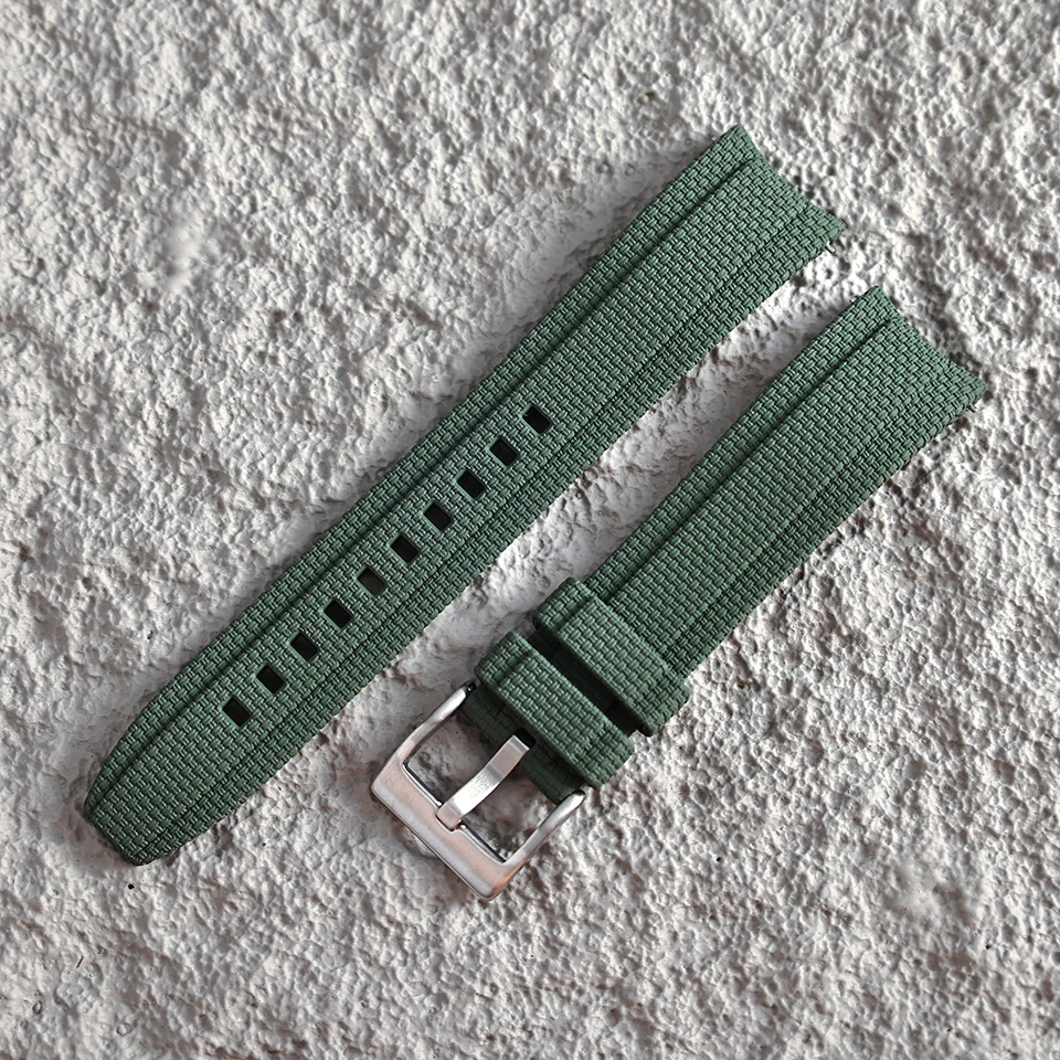 Neues Design, gebogenes Ende, Gummi-Uhrenarmband, 20mm 21mm 22mm, FKM-Uhrenarmband, Sport-Armband für Herren, für Rolex, Seiko, Omega, Tissot – Detail 11