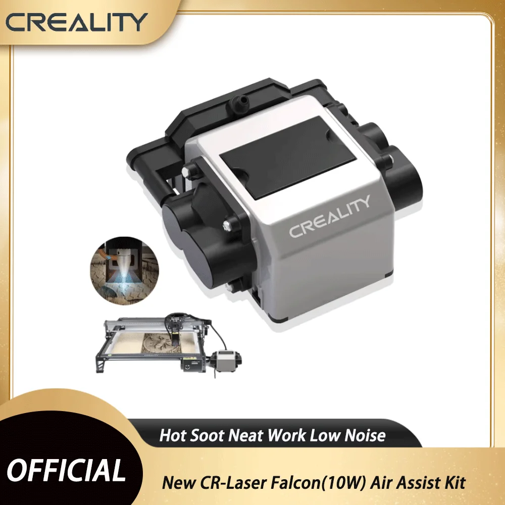 

CREALITY 3D New CR-Laser Falcon(10W) Air Assist Kit Upgrade Accessories Strong Airflow Blows Away Hot Soot Neat Work Low Noise